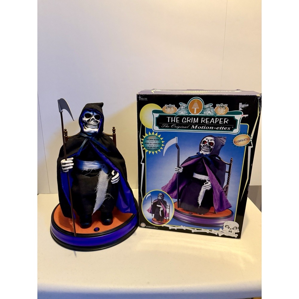 The Grim Reaper 'The Original Motion-ettes' Halloween Decor Telco 1997 Works!